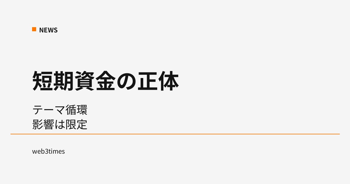 短期資金が市場を循環 テーマローテーションの実態