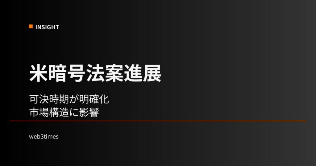 米暗号資産法案の可決時期明示 | ビットコイン市場への構造的影響
